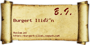 Burgert Ilián névjegykártya
